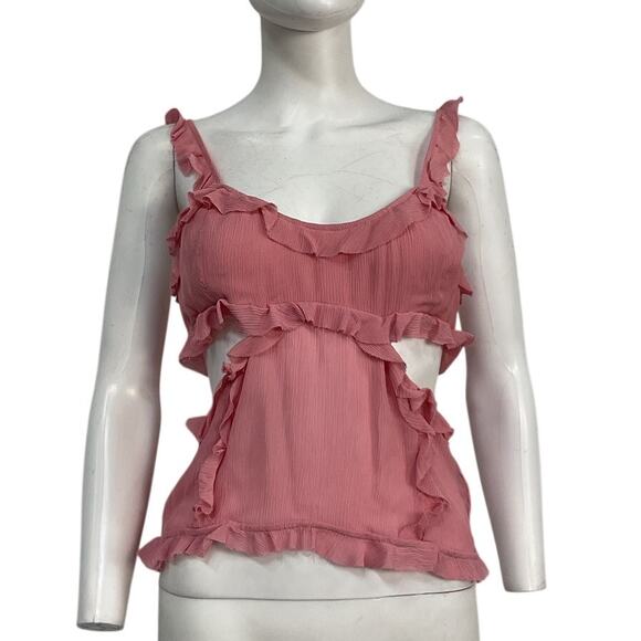 A-COLD-WALL* Tops - Acne Studios Ruffled Pink Strap Top Size 38 NWT